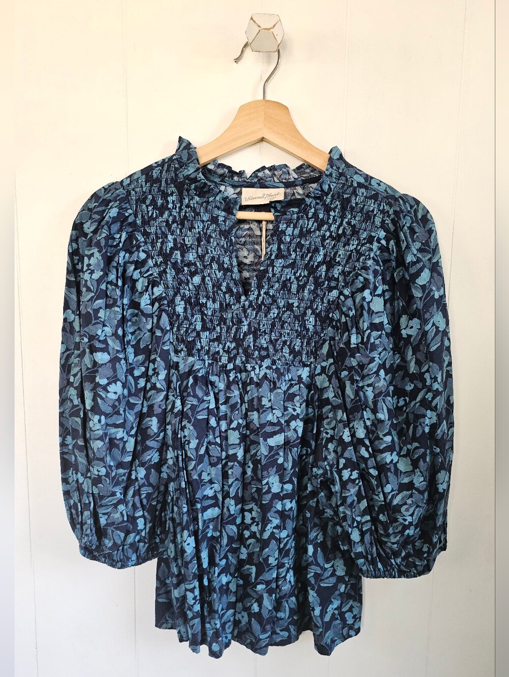 Blue Floral Print Blouse